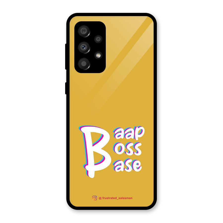 Baap Boss Base Mustard Yellow Glass Back Case for Galaxy A32