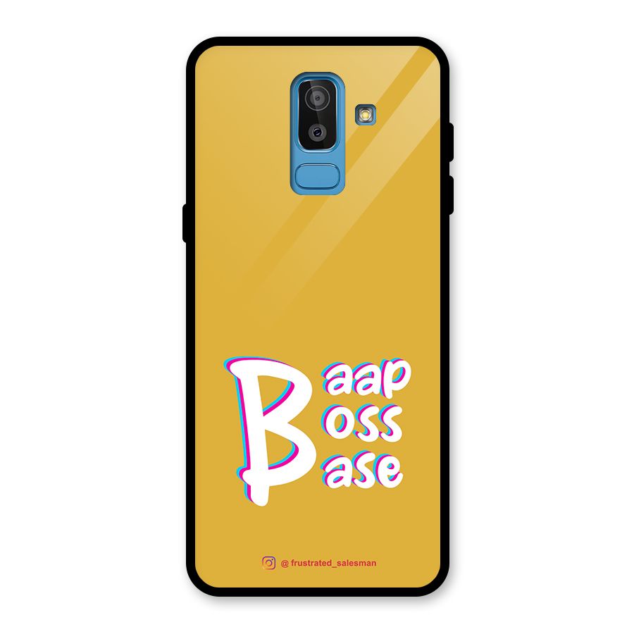 Baap Boss Base Mustard Yellow Glass Back Case for Galaxy J8