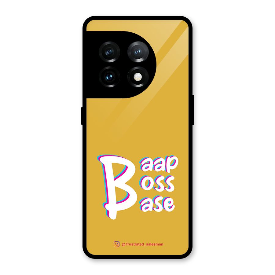 Baap Boss Base Mustard Yellow Glass Back Case for OnePlus 11