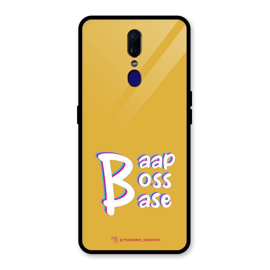 Baap Boss Base Mustard Yellow Glass Back Case for Oppo F11