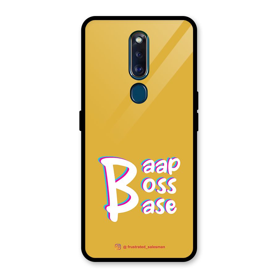 Baap Boss Base Mustard Yellow Glass Back Case for Oppo F11 Pro