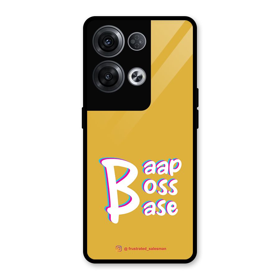 Baap Boss Base Mustard Yellow Glass Back Case for Oppo Reno8 Pro 5G