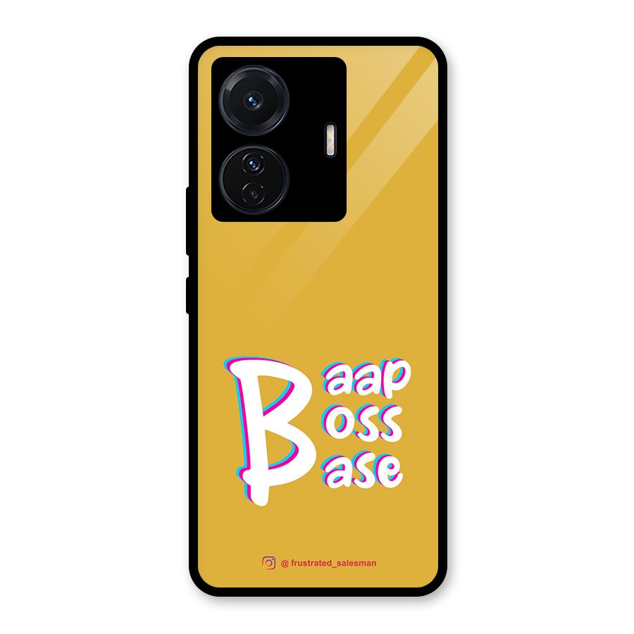 Baap Boss Base Mustard Yellow Glass Back Case for Vivo T1 Pro