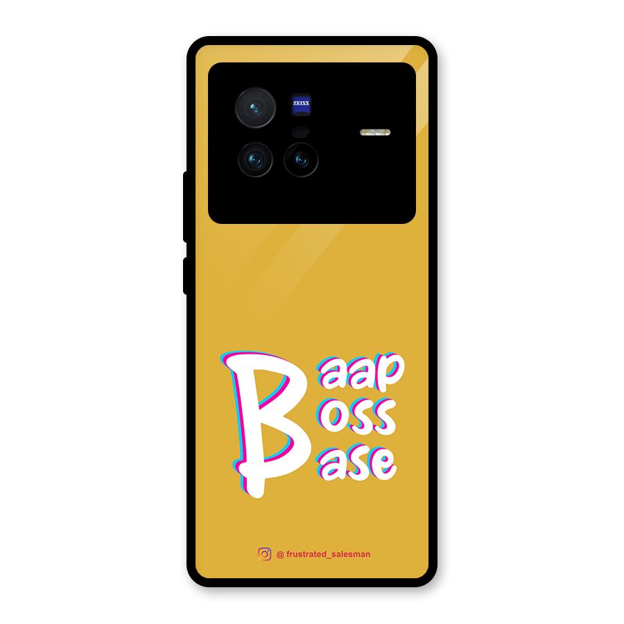 Baap Boss Base Mustard Yellow Glass Back Case for Vivo X80