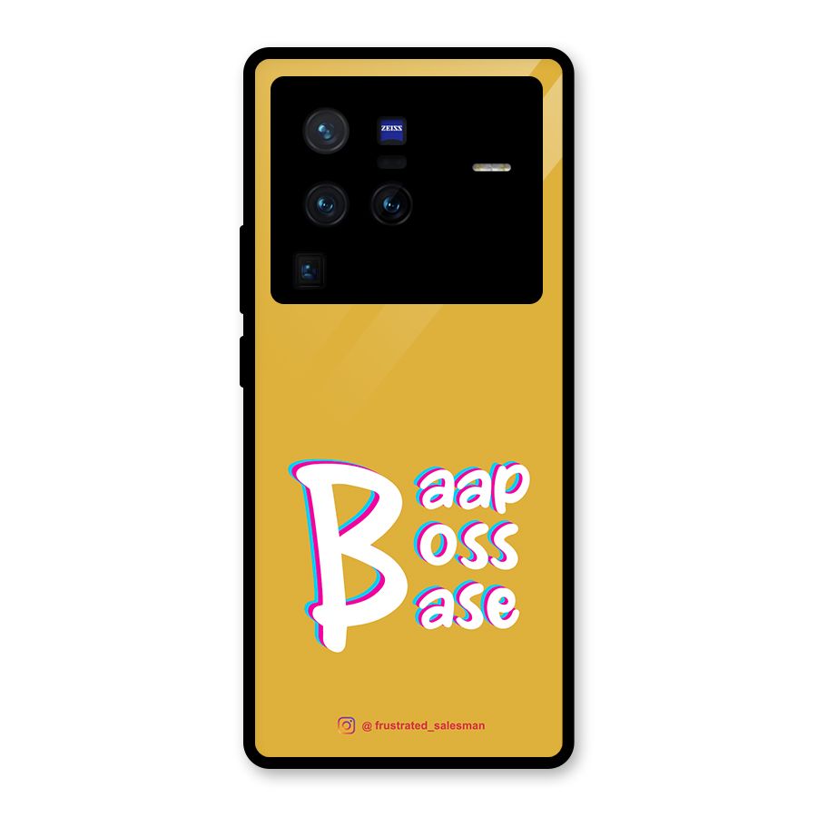 Baap Boss Base Mustard Yellow Glass Back Case for Vivo X80 Pro
