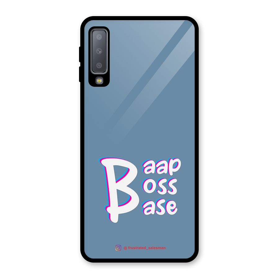 Baap Boss Base SteelBlue Glass Back Case for Galaxy A7 (2018)