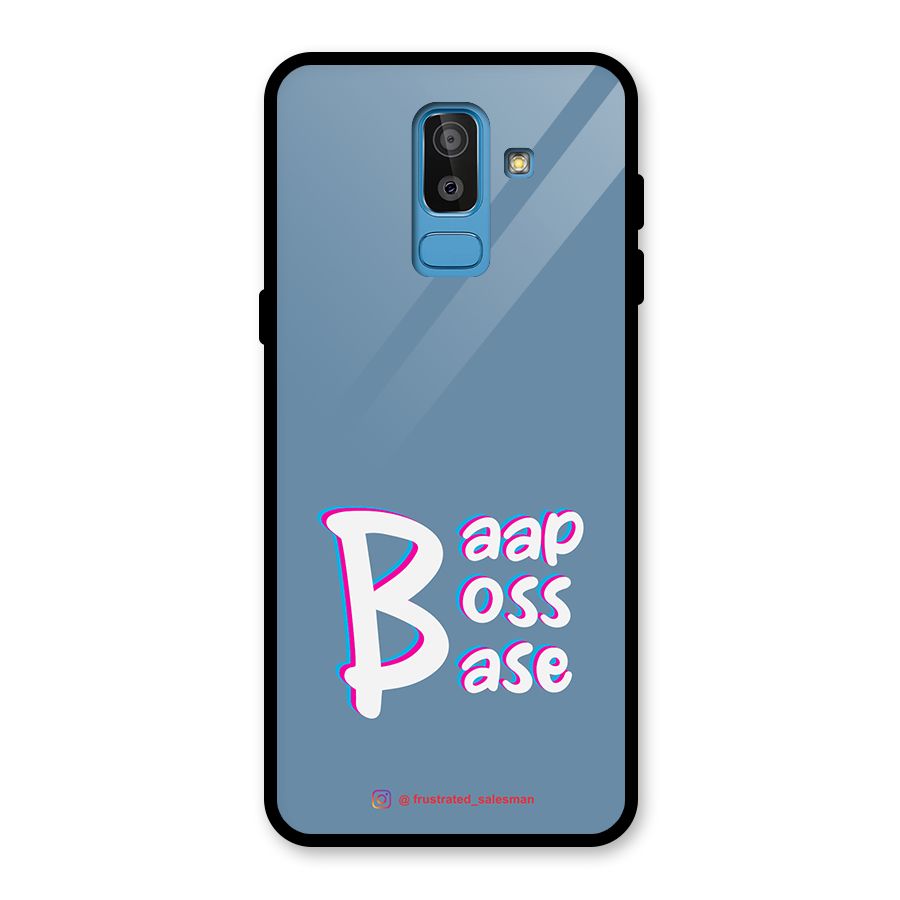 Baap Boss Base SteelBlue Glass Back Case for Galaxy J8