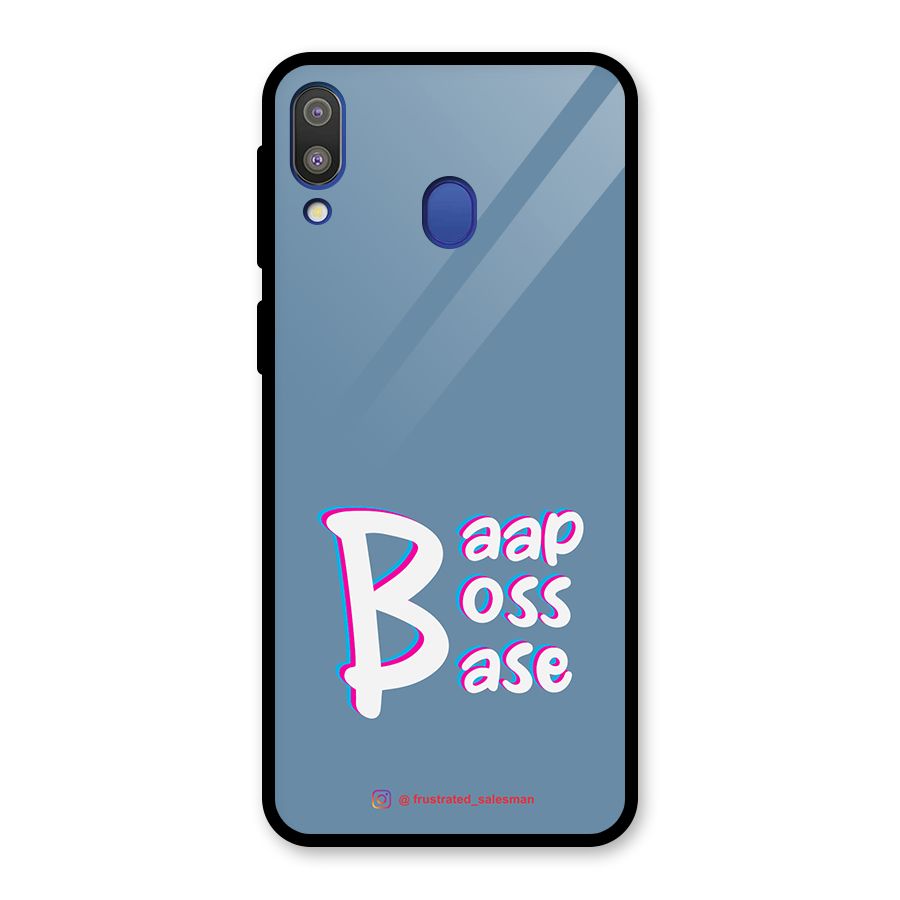 Baap Boss Base SteelBlue Glass Back Case for Galaxy M20