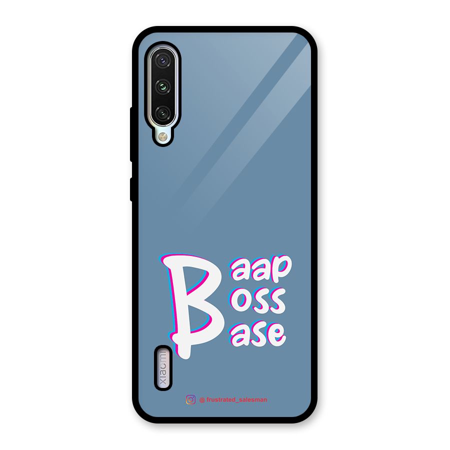 Baap Boss Base SteelBlue Glass Back Case for Mi A3
