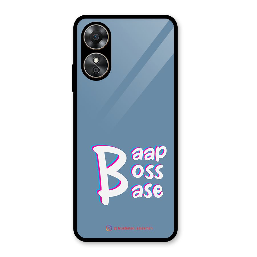 Baap Boss Base SteelBlue Glass Back Case for Oppo A17