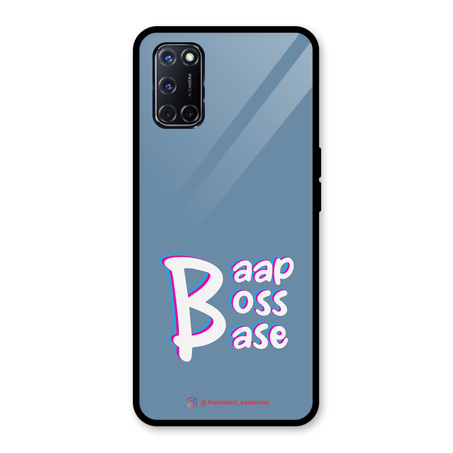 Baap Boss Base SteelBlue Glass Back Case for Oppo A52