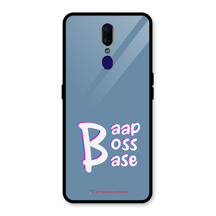 Baap Boss Base SteelBlue Glass Back Case for Oppo F11