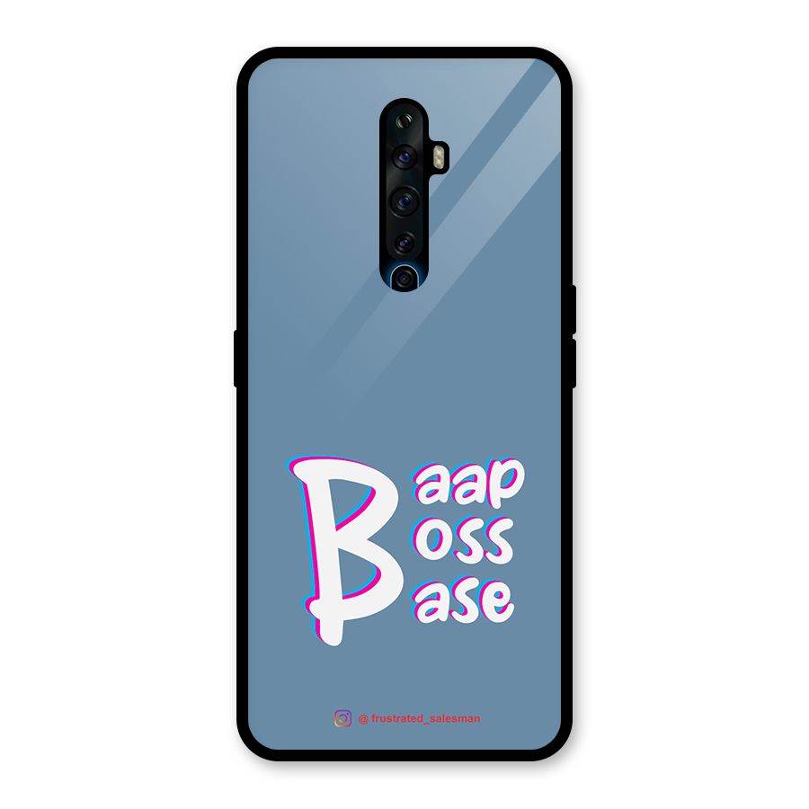 Baap Boss Base SteelBlue Glass Back Case for Oppo Reno2 F