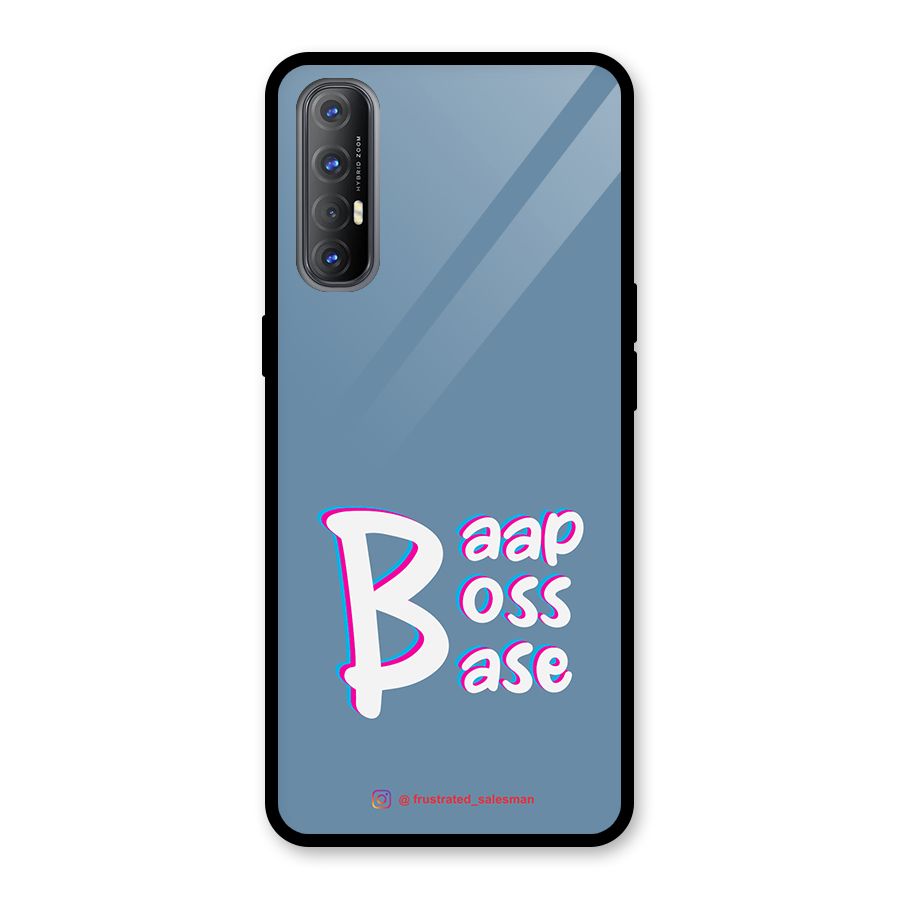 Baap Boss Base SteelBlue Glass Back Case for Oppo Reno3 Pro