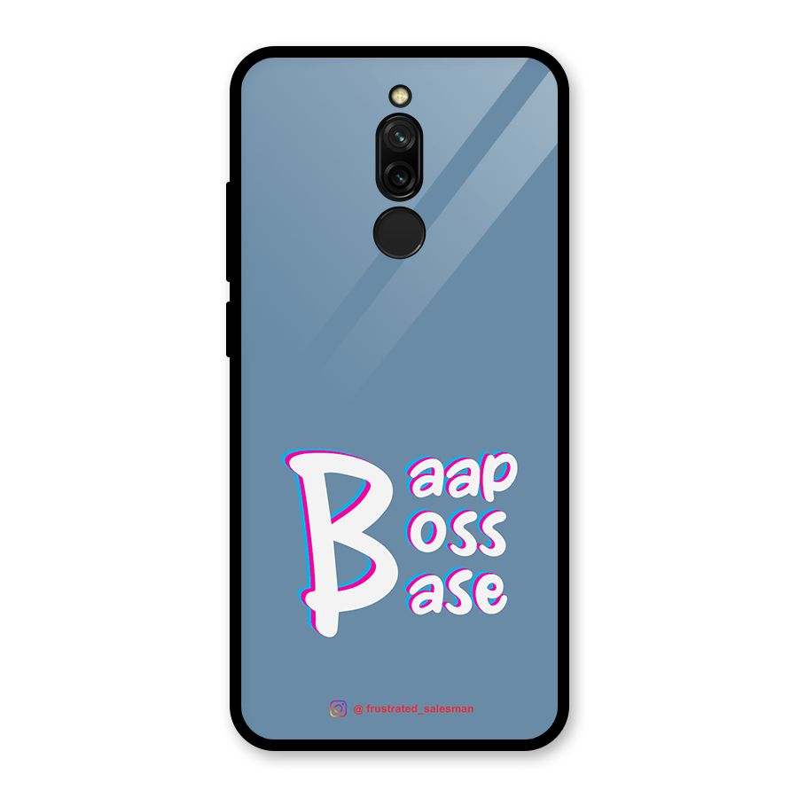 Baap Boss Base SteelBlue Glass Back Case for Redmi 8