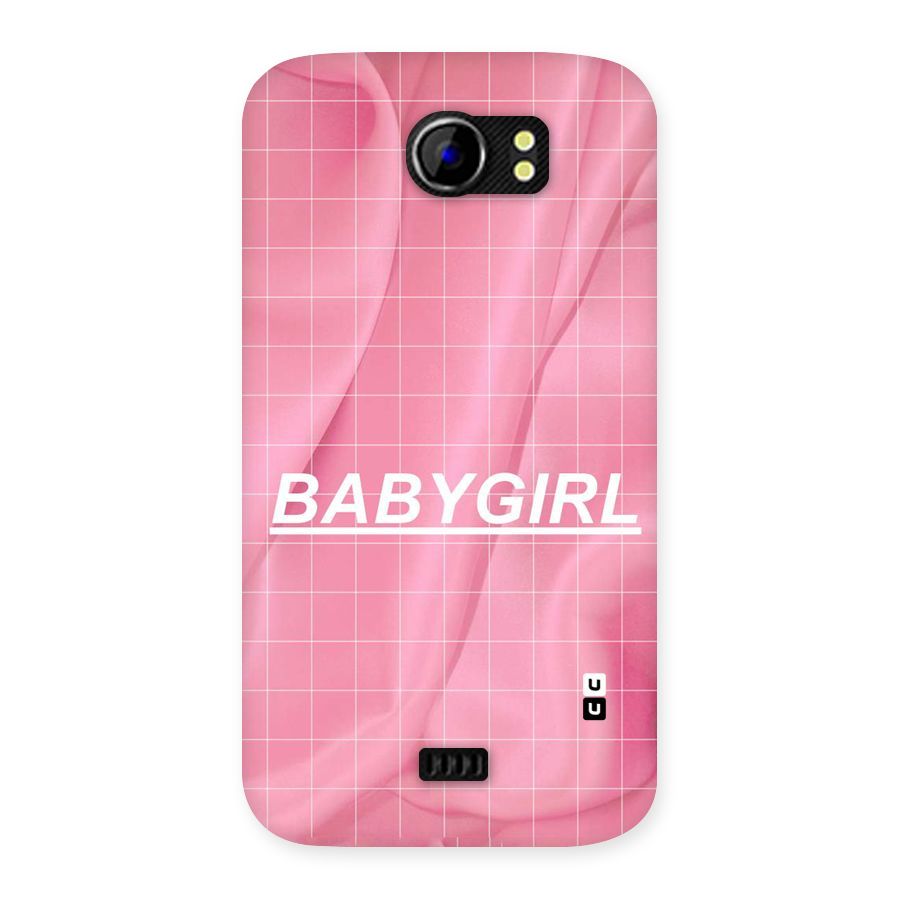 Baby Girl Check Back Case for Micromax Canvas 2 A110