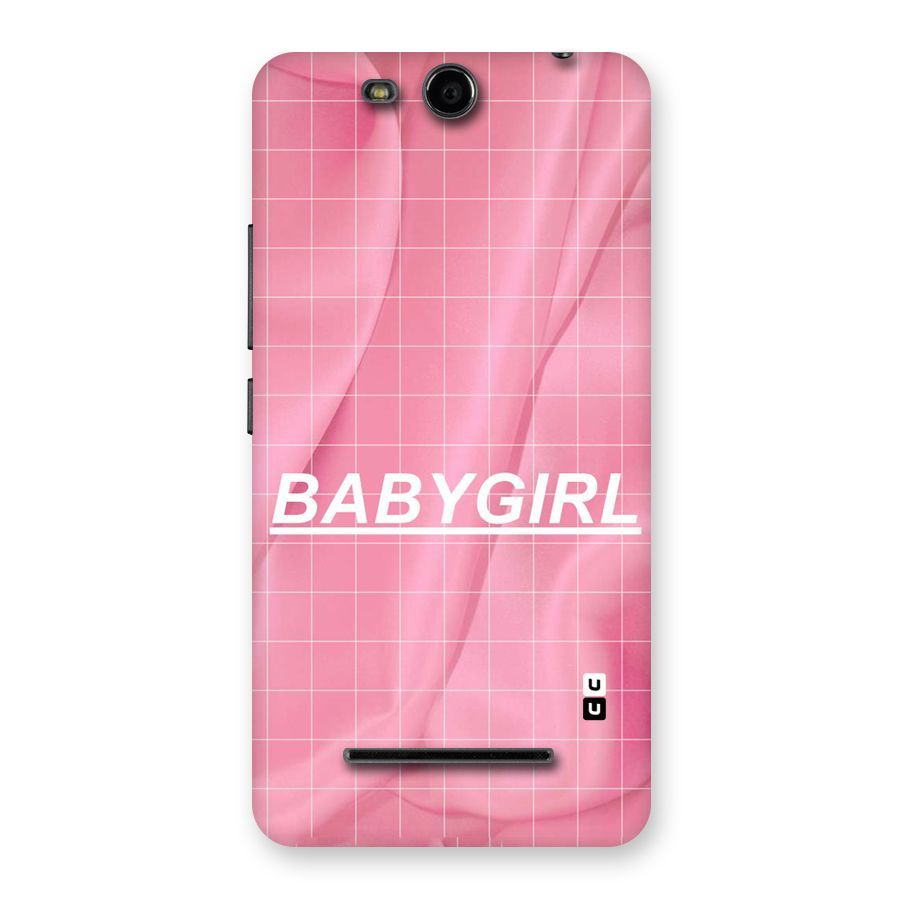 Baby Girl Check Back Case for Micromax Canvas Juice 3 Q392