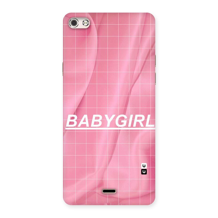 Baby Girl Check Back Case for Micromax Canvas Silver 5