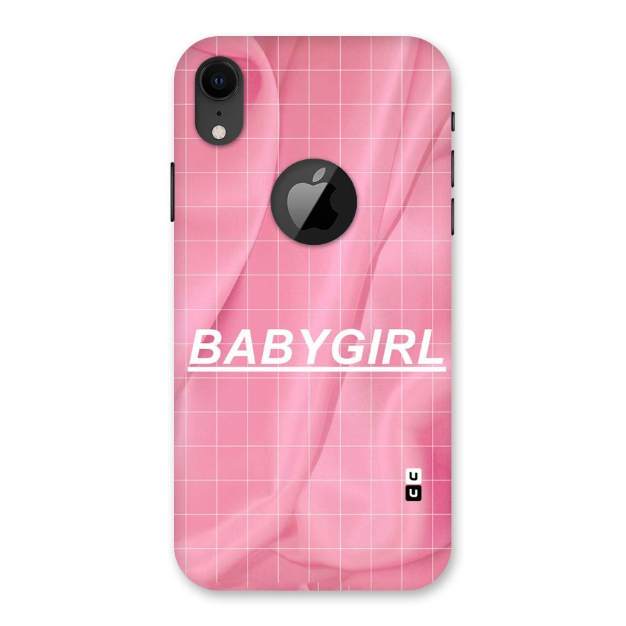 Baby Girl Check Back Case for iPhone XR Logo Cut
