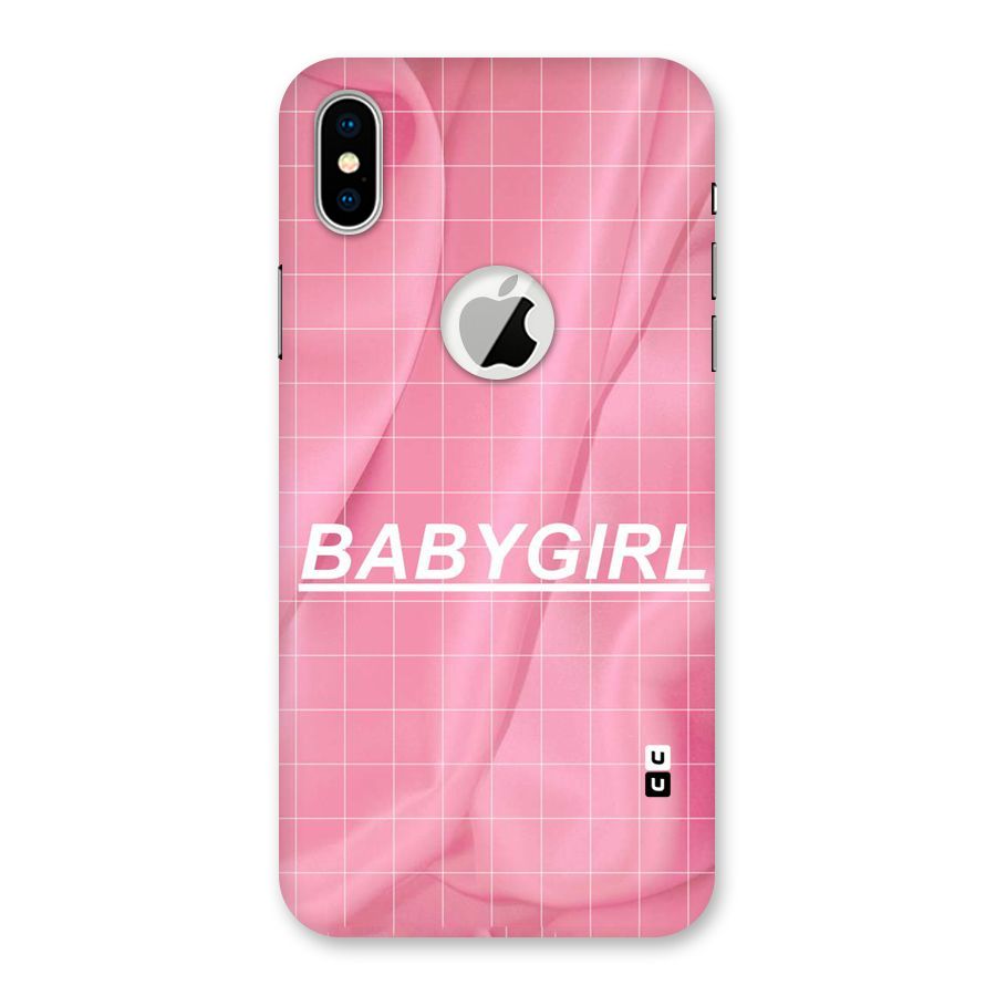 Baby Girl Check Back Case for iPhone XS Logo Cut