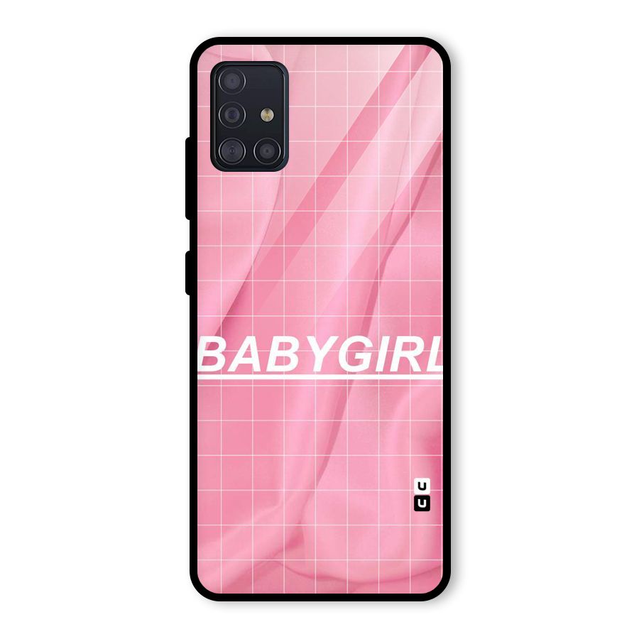 Baby Girl Check Glass Back Case for Galaxy A51