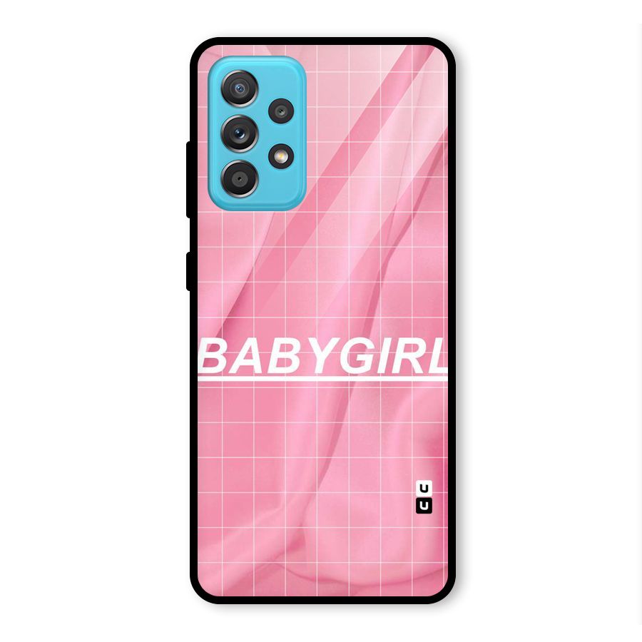 Baby Girl Check Glass Back Case for Galaxy A52s 5G