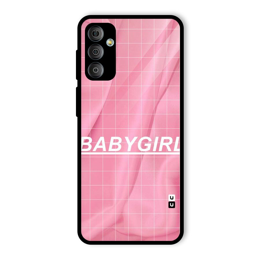 Baby Girl Check Glass Back Case for Galaxy F23