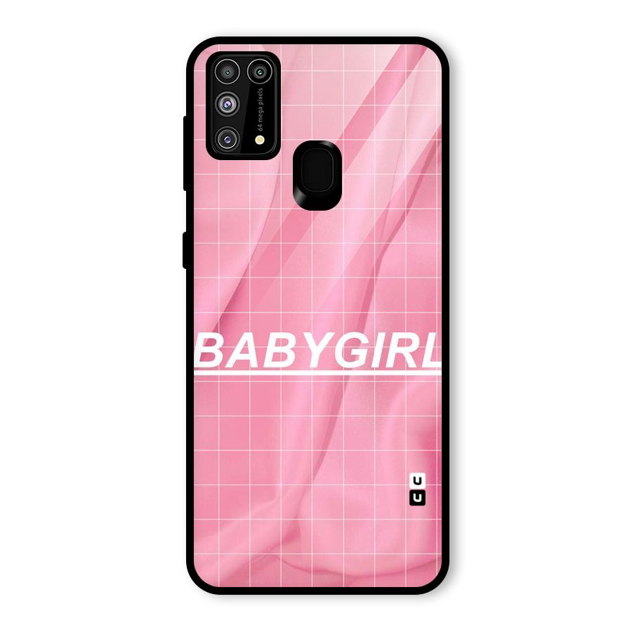 Baby Girl Check Glass Back Case for Galaxy F41