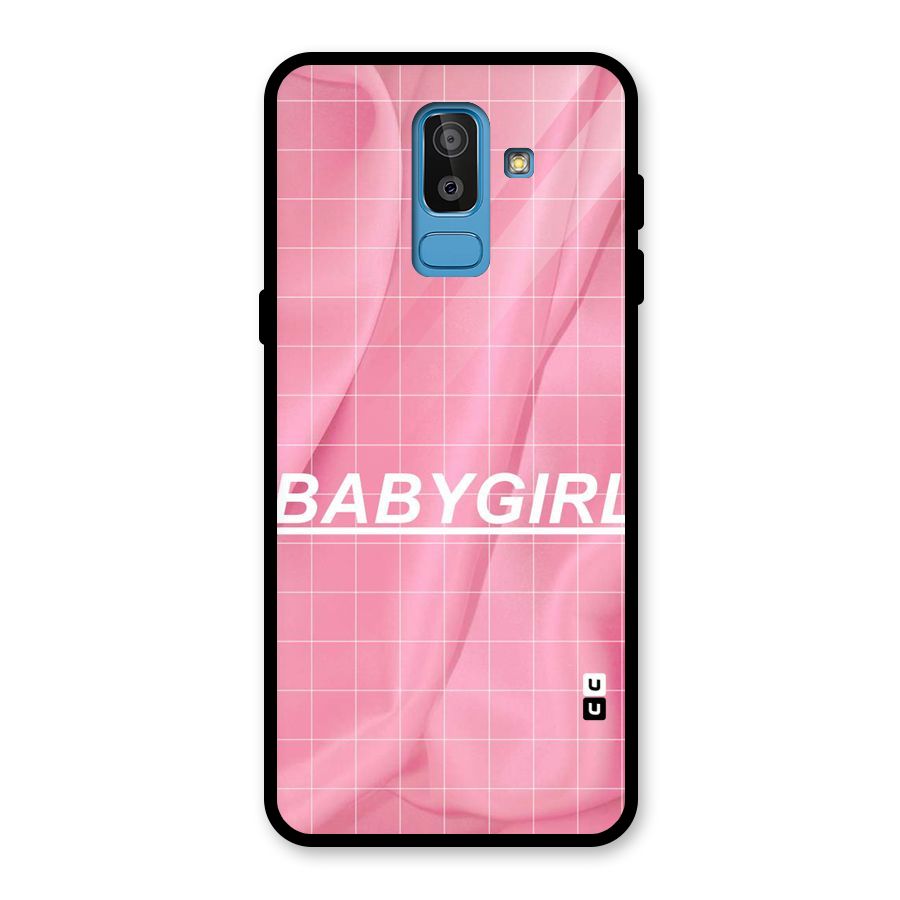 Baby Girl Check Glass Back Case for Galaxy J8