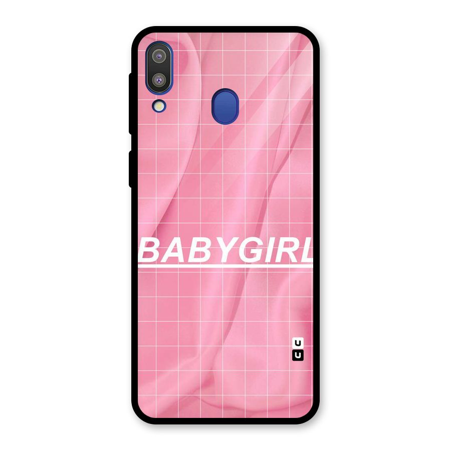 Baby Girl Check Glass Back Case for Galaxy M20