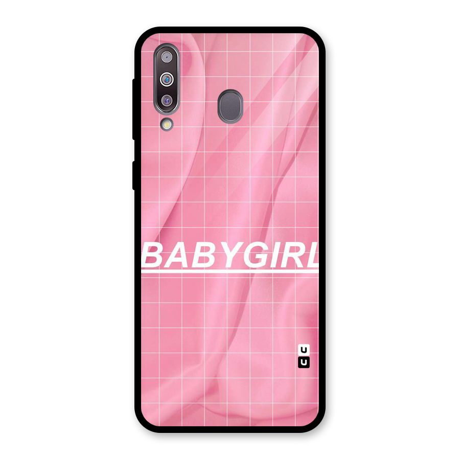 Baby Girl Check Glass Back Case for Galaxy M30