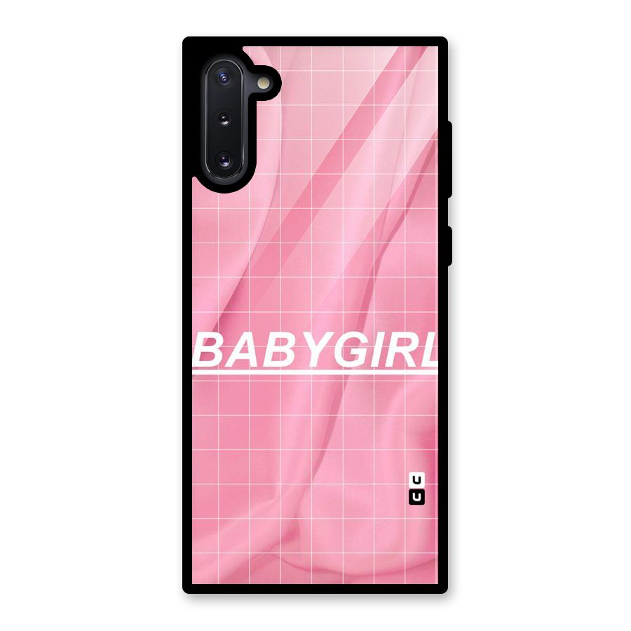 Baby Girl Check Glass Back Case for Galaxy Note 10