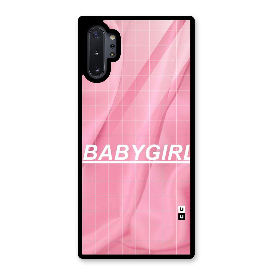 Baby Girl Check Glass Back Case for Galaxy Note 10 Plus