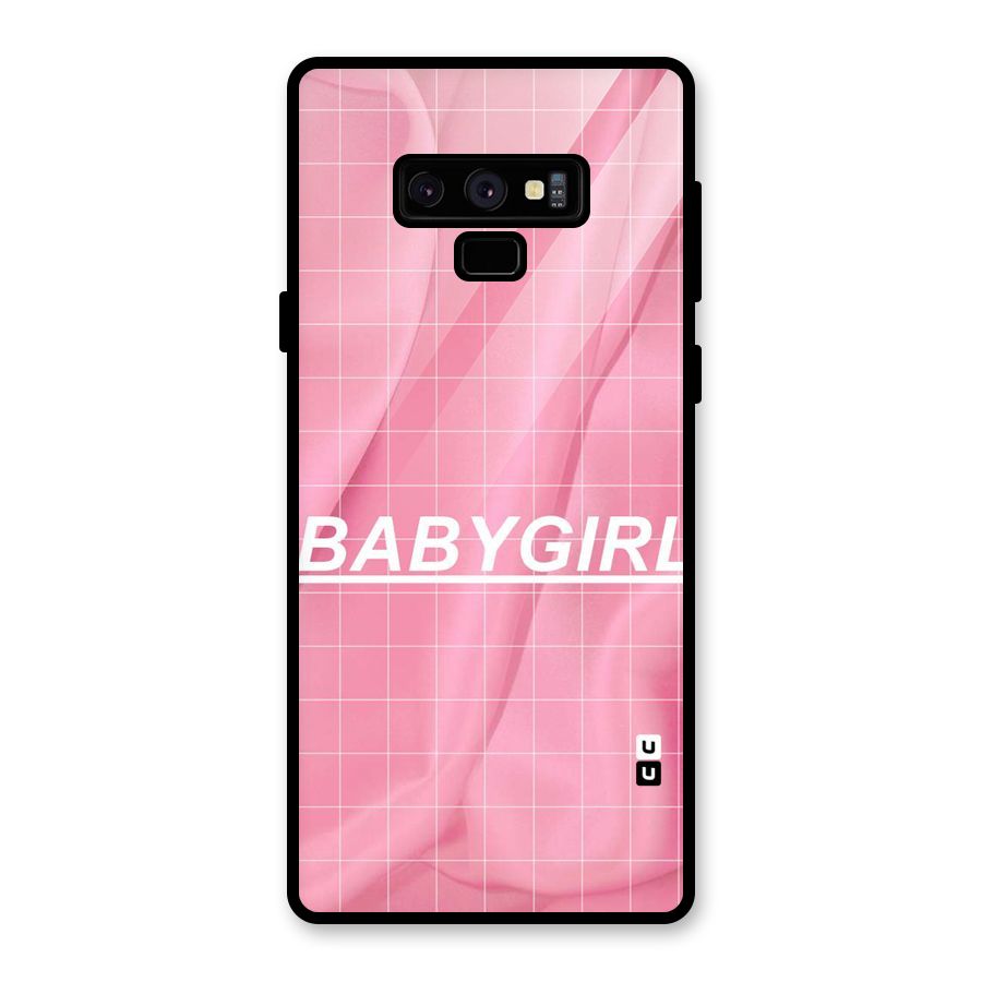 Baby Girl Check Glass Back Case for Galaxy Note 9