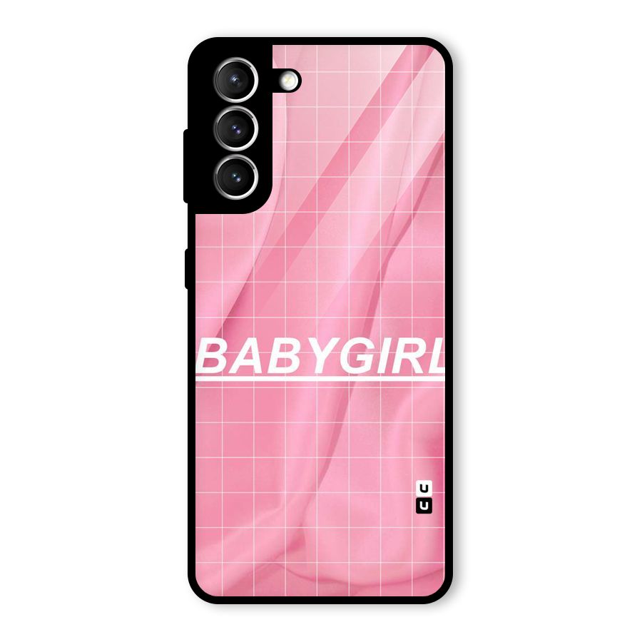 Baby Girl Check Glass Back Case for Galaxy S21 5G