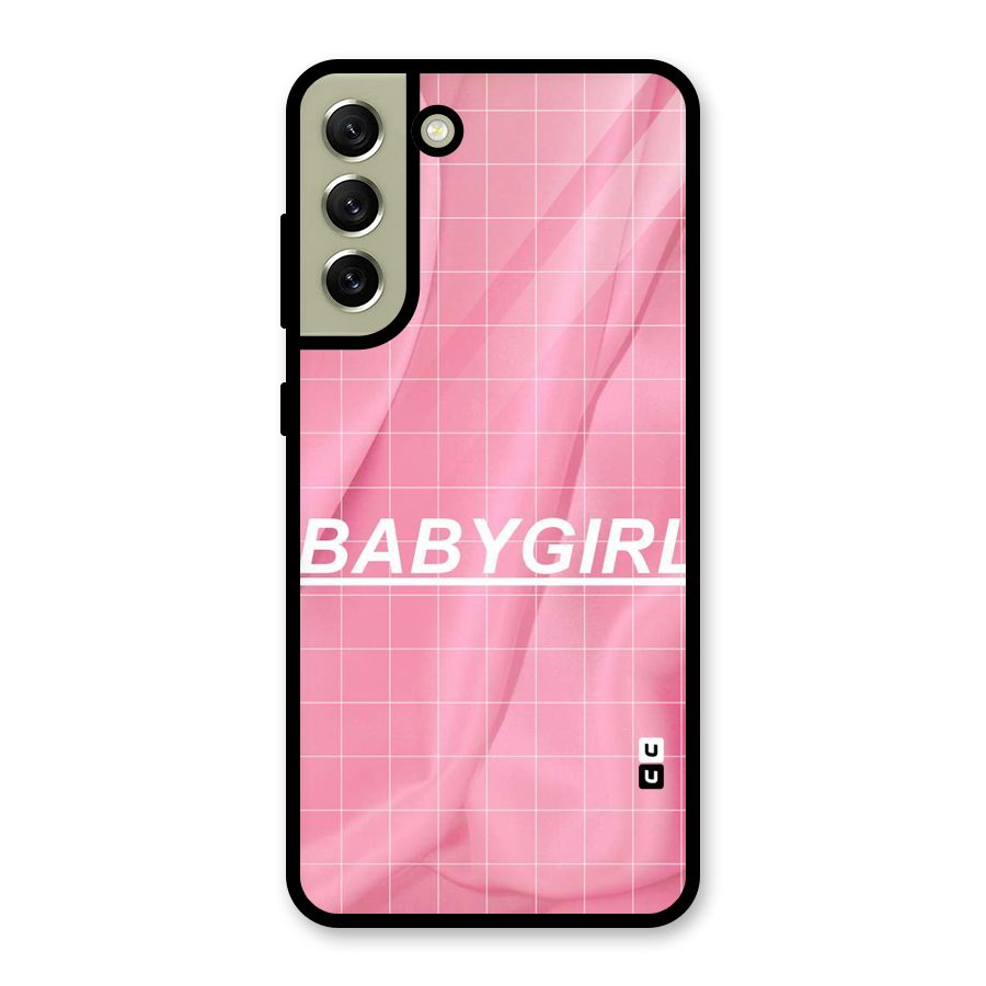 Baby Girl Check Glass Back Case for Galaxy S21 FE 5G