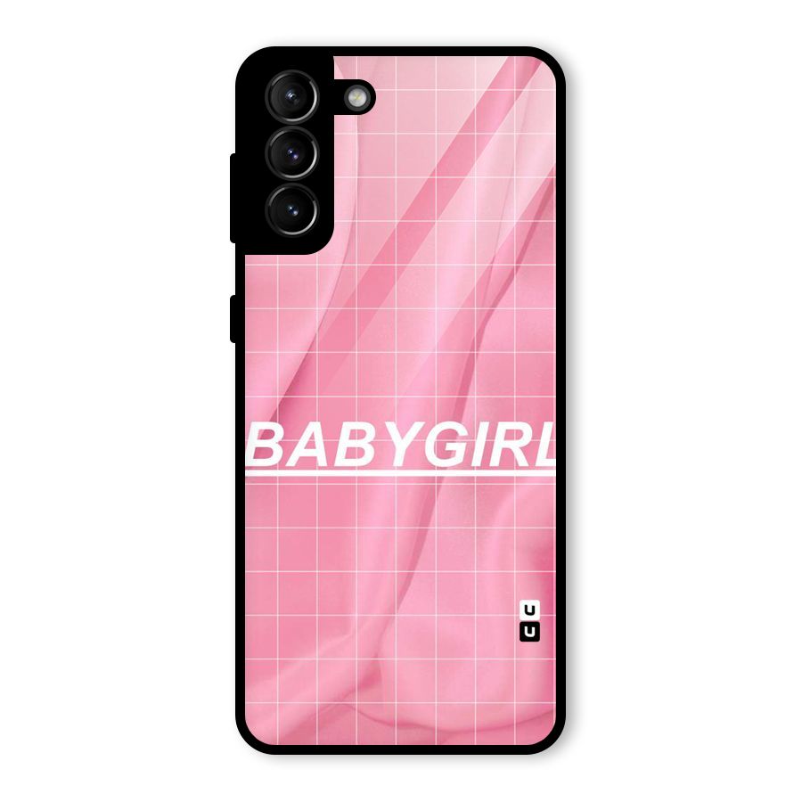Baby Girl Check Glass Back Case for Galaxy S21 Plus
