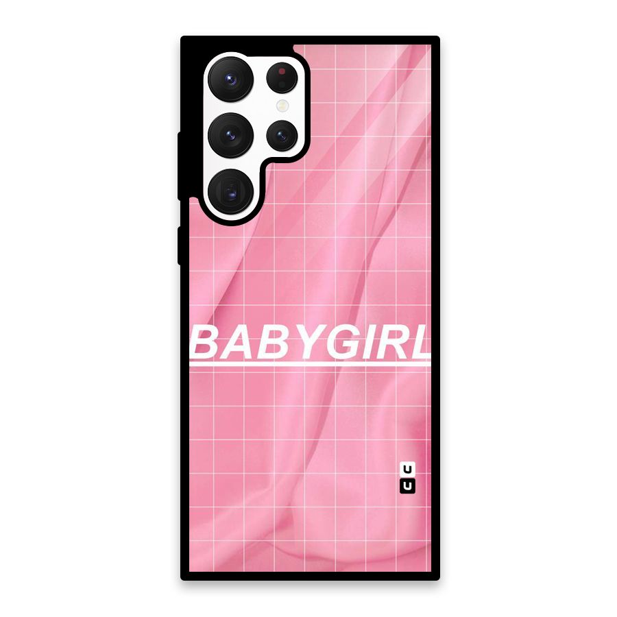 Baby Girl Check Glass Back Case for Galaxy S22 Ultra 5G