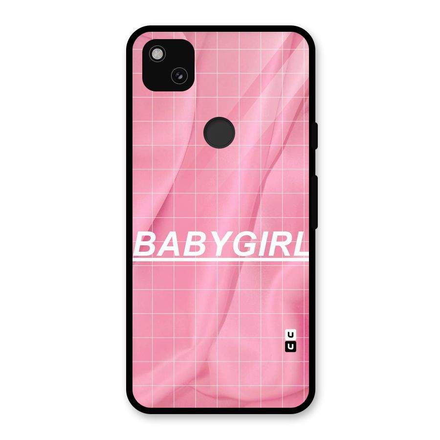 Baby Girl Check Glass Back Case for Google Pixel 4a