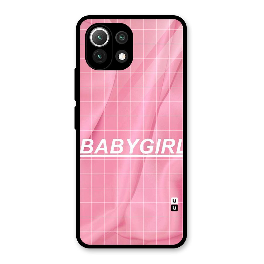 Baby Girl Check Glass Back Case for Mi 11 Lite NE 5G