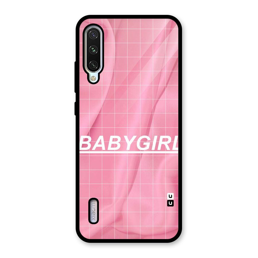 Baby Girl Check Glass Back Case for Mi A3