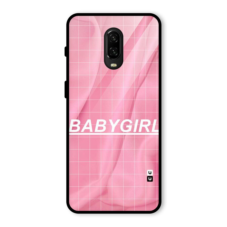 Baby Girl Check Glass Back Case for OnePlus 6T