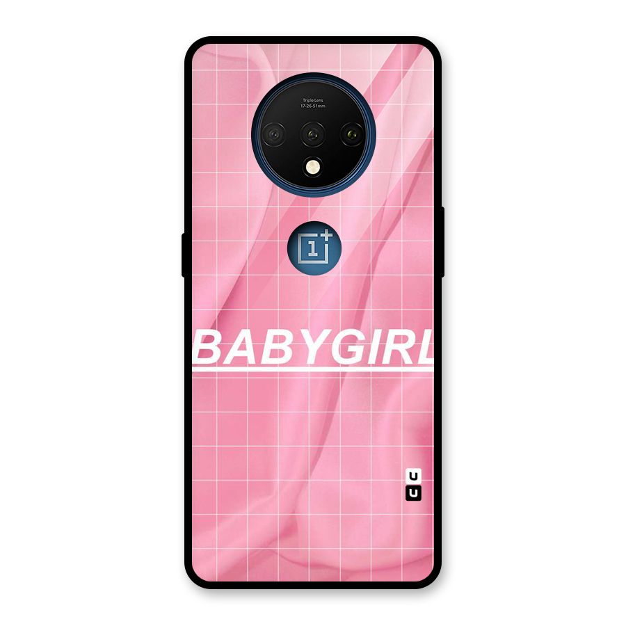 Baby Girl Check Glass Back Case for OnePlus 7T