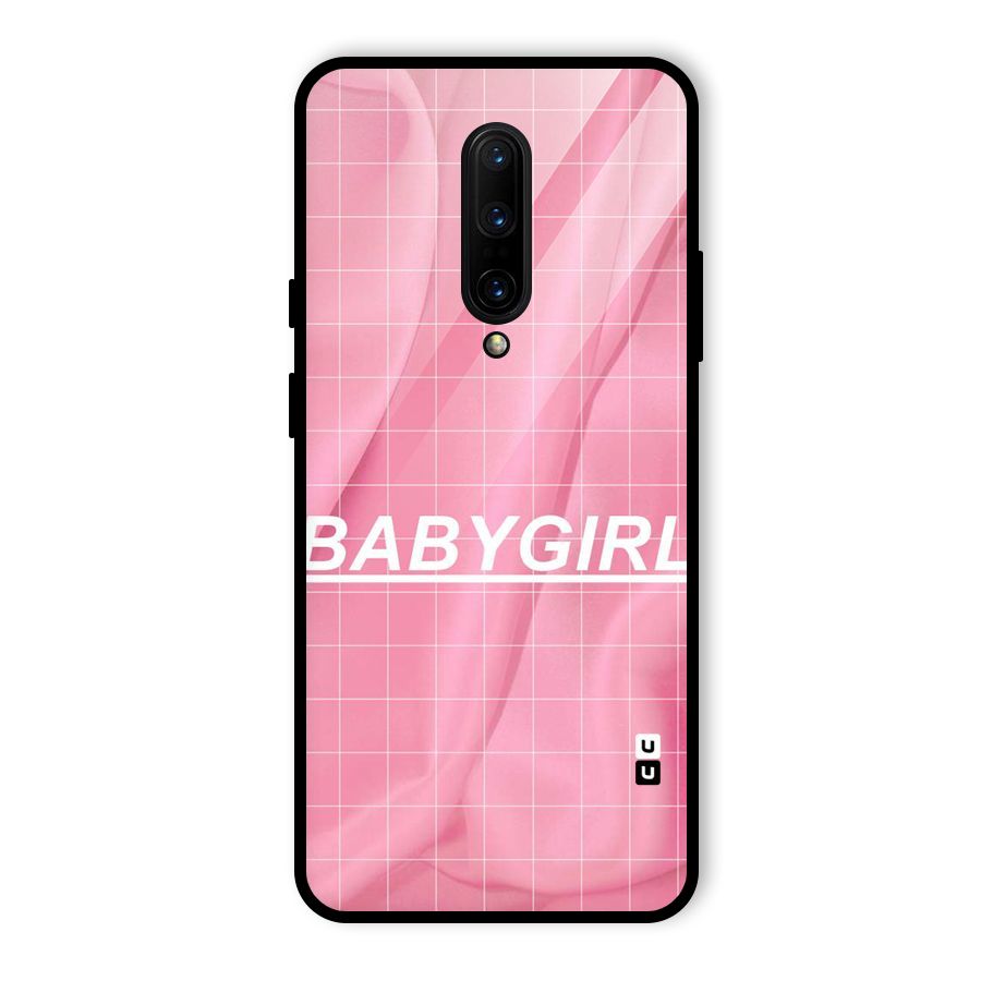 Baby Girl Check Glass Back Case for OnePlus 7 Pro