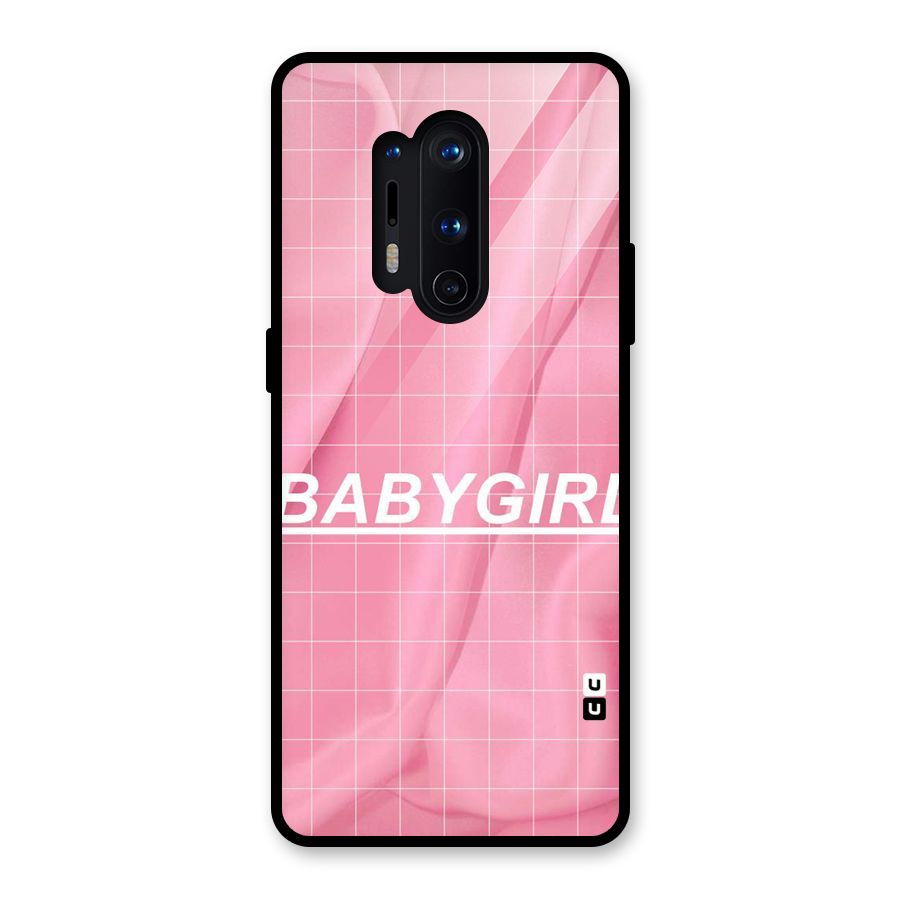 Baby Girl Check Glass Back Case for OnePlus 8 Pro