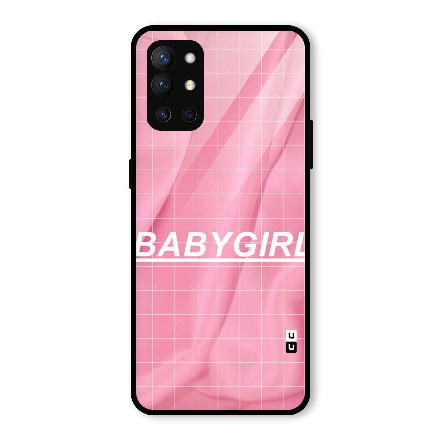 Baby Girl Check Glass Back Case for OnePlus 9R
