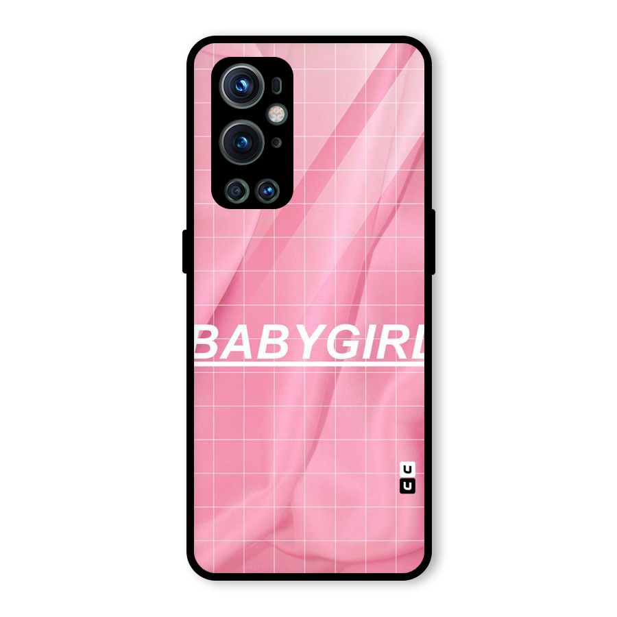 Baby Girl Check Glass Back Case for OnePlus 9 Pro
