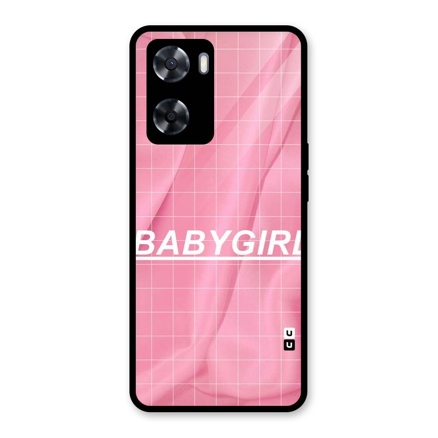Baby Girl Check Glass Back Case for Oppo A57 2022