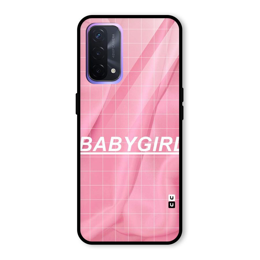 Baby Girl Check Glass Back Case for Oppo A74 5G