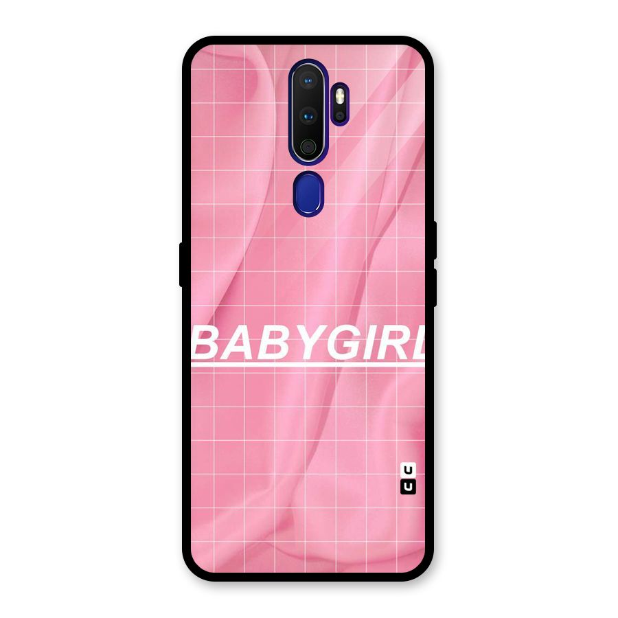 Baby Girl Check Glass Back Case for Oppo A9 (2020)